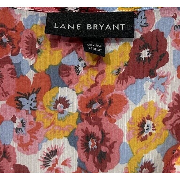 Lane Bryant Asymmetric Top womens 18/20 Half Button Front‎ Cottage Core Cowgirl - Picture 8 of 9